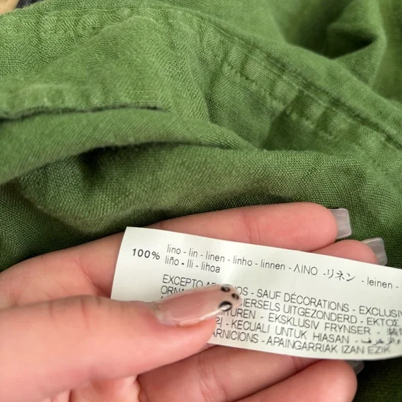 Zara green linen top - Picture 7 of 7